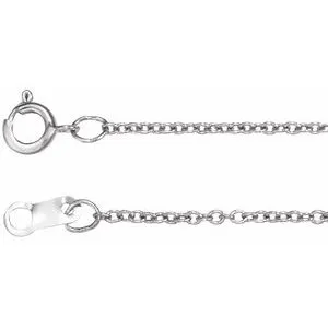 10K White 1 mm Cable 16" Chain