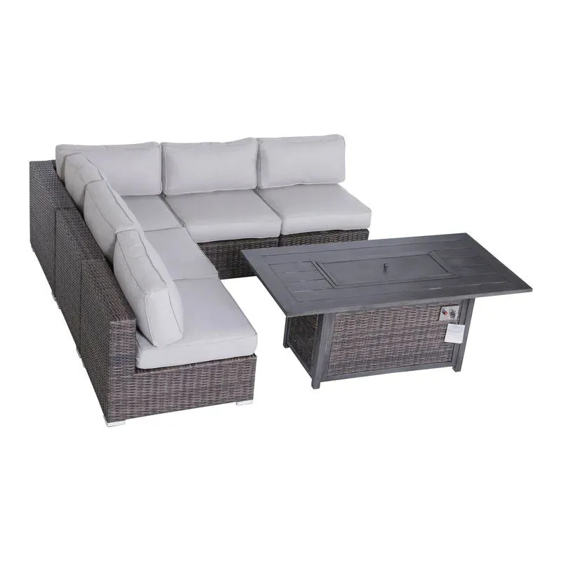 6 Piece Sectional Sofa Set With Cushions - Brown by Couch.com