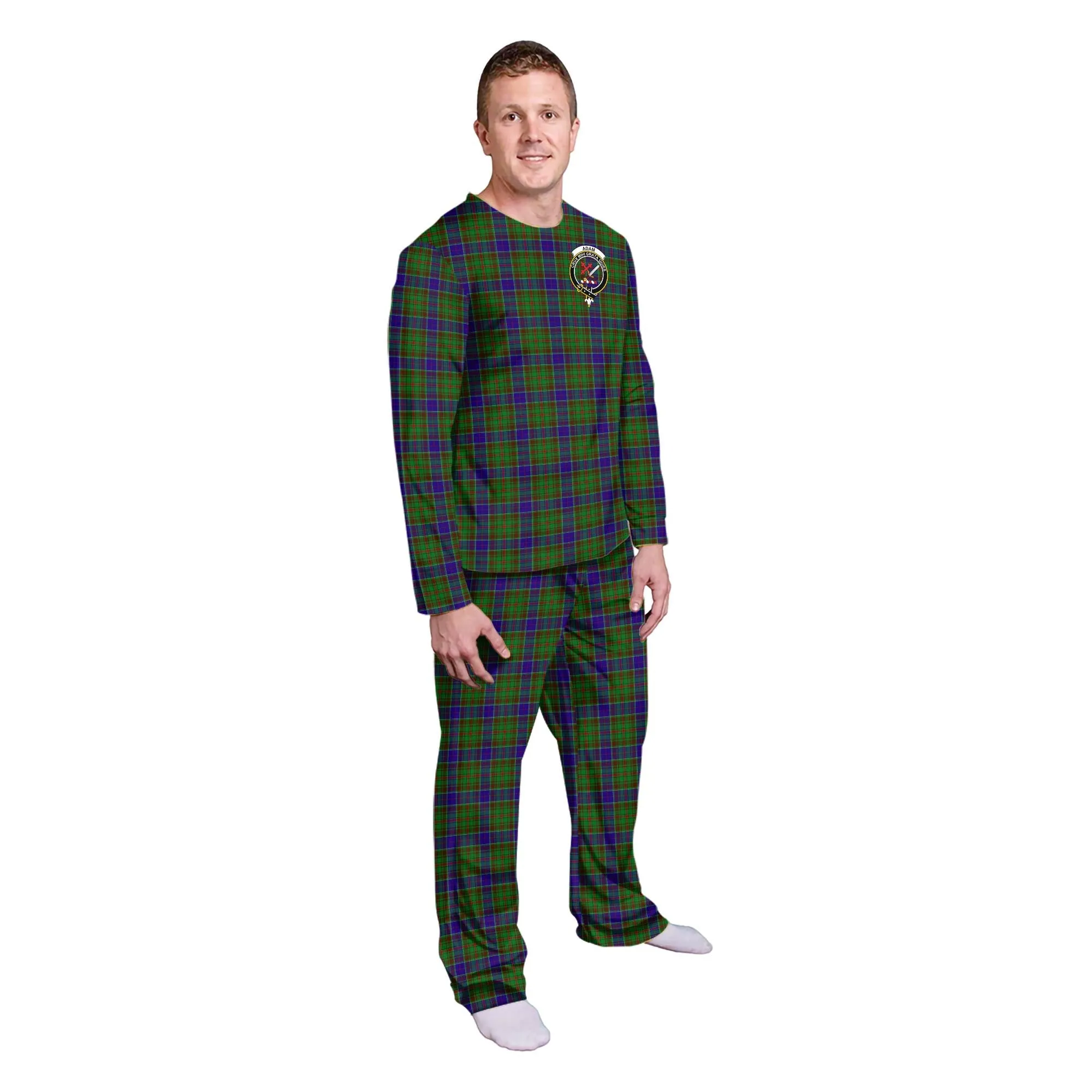 Adam Tartan Pajamas Family Set with Family Crest