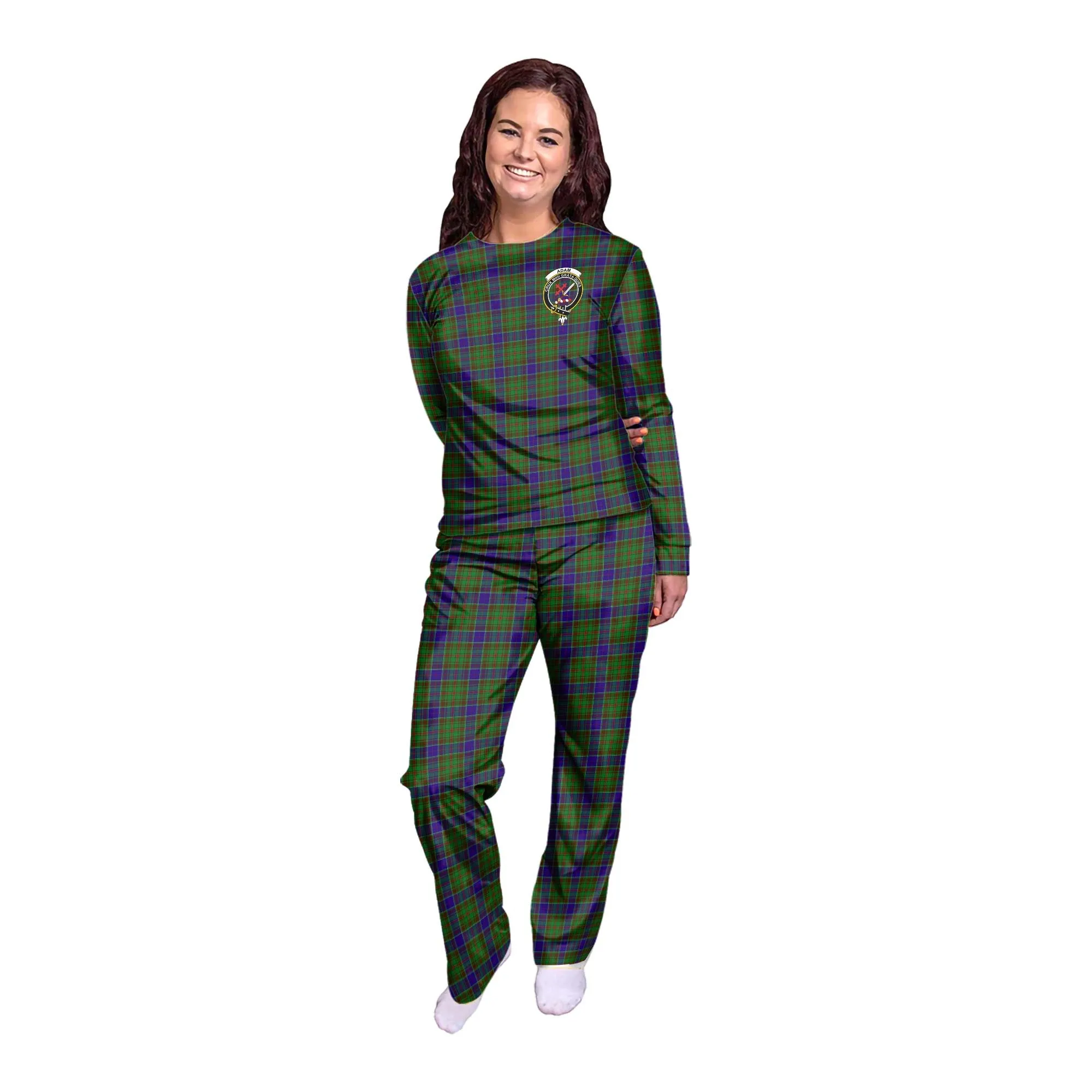 Adam Tartan Pajamas Family Set with Family Crest