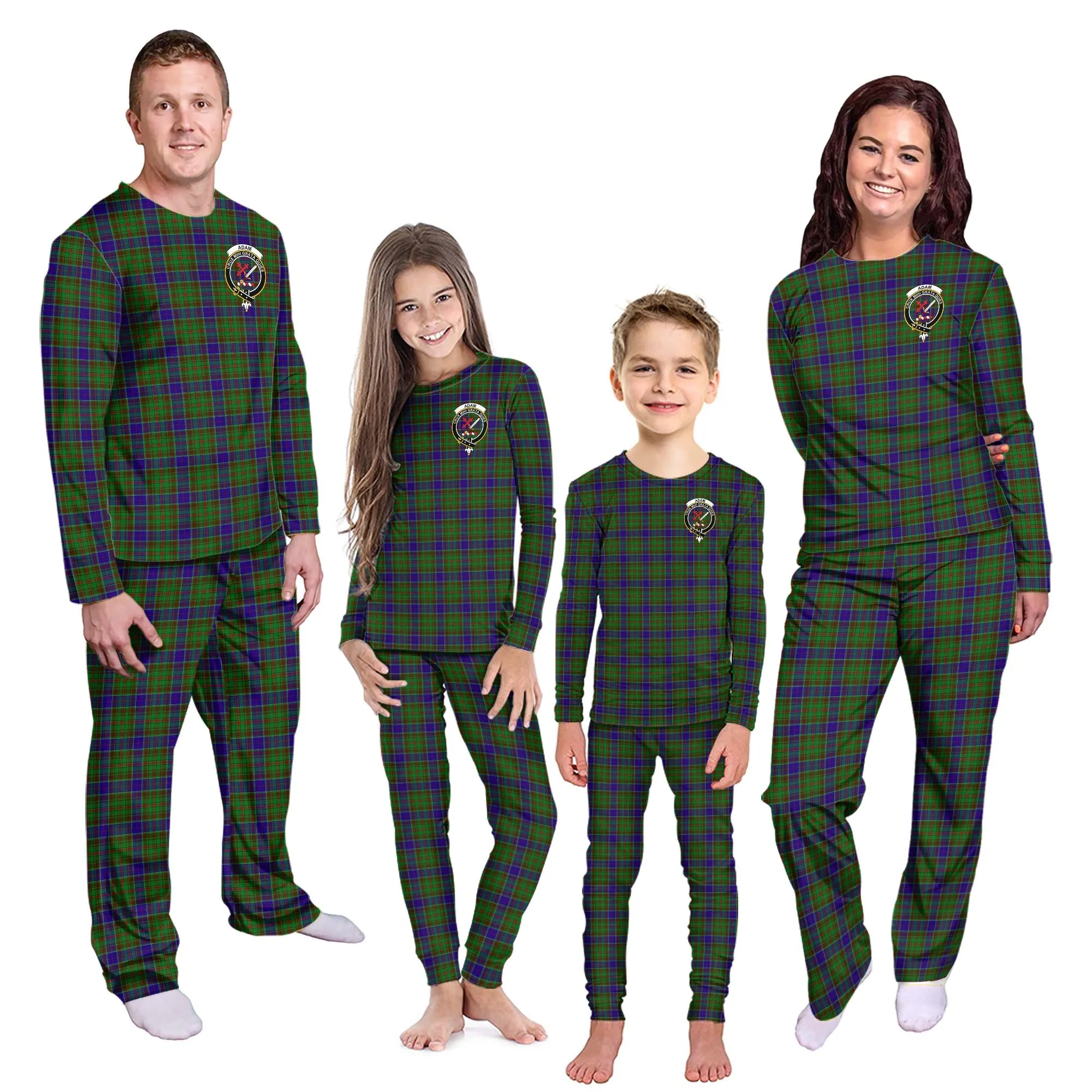 Adam Tartan Pajamas Family Set with Family Crest