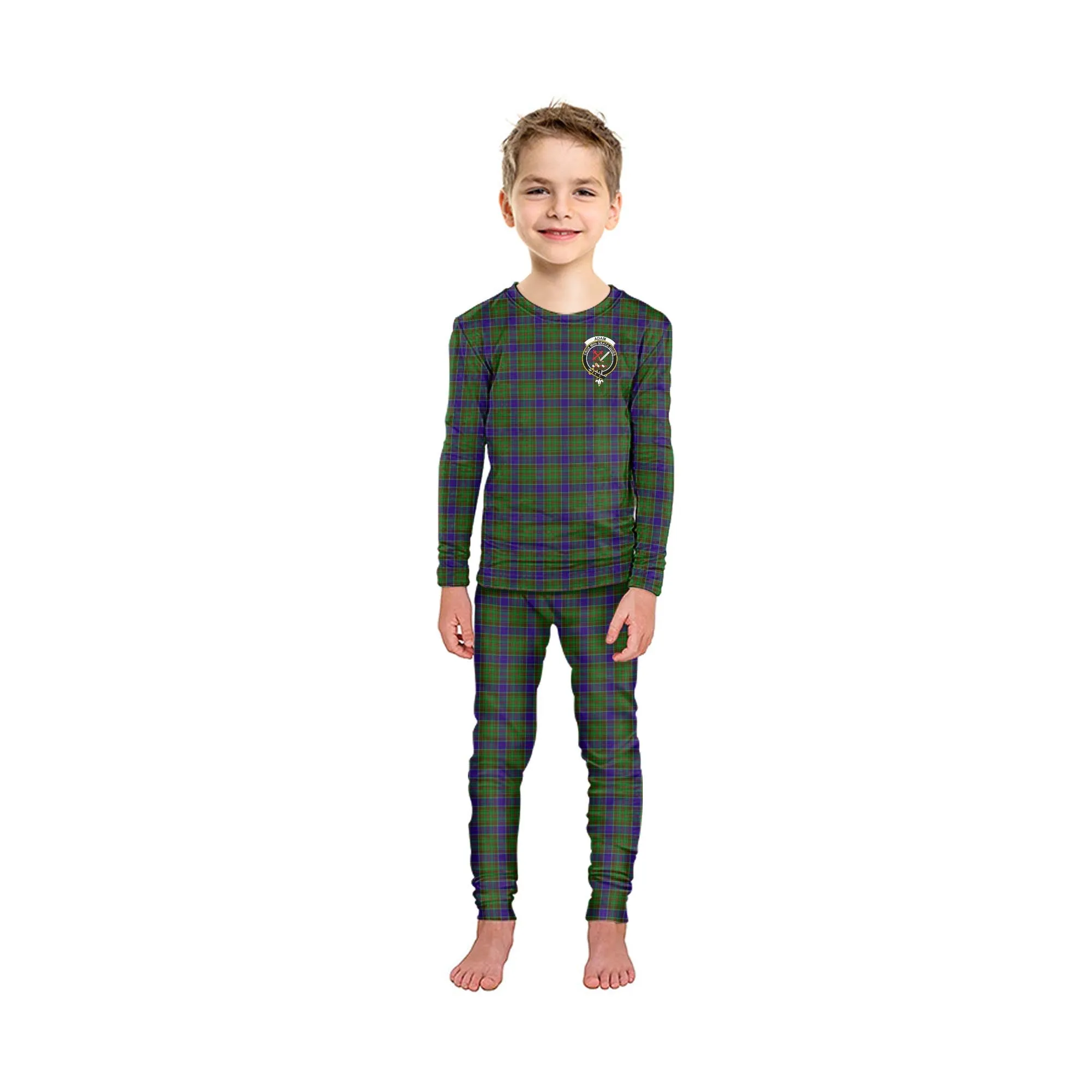 Adam Tartan Pajamas Family Set with Family Crest