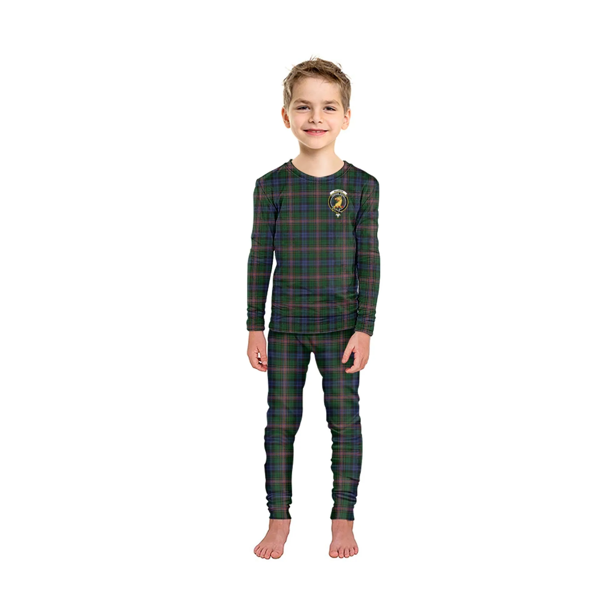 Allison Tartan Pajamas Family Set with Family Crest