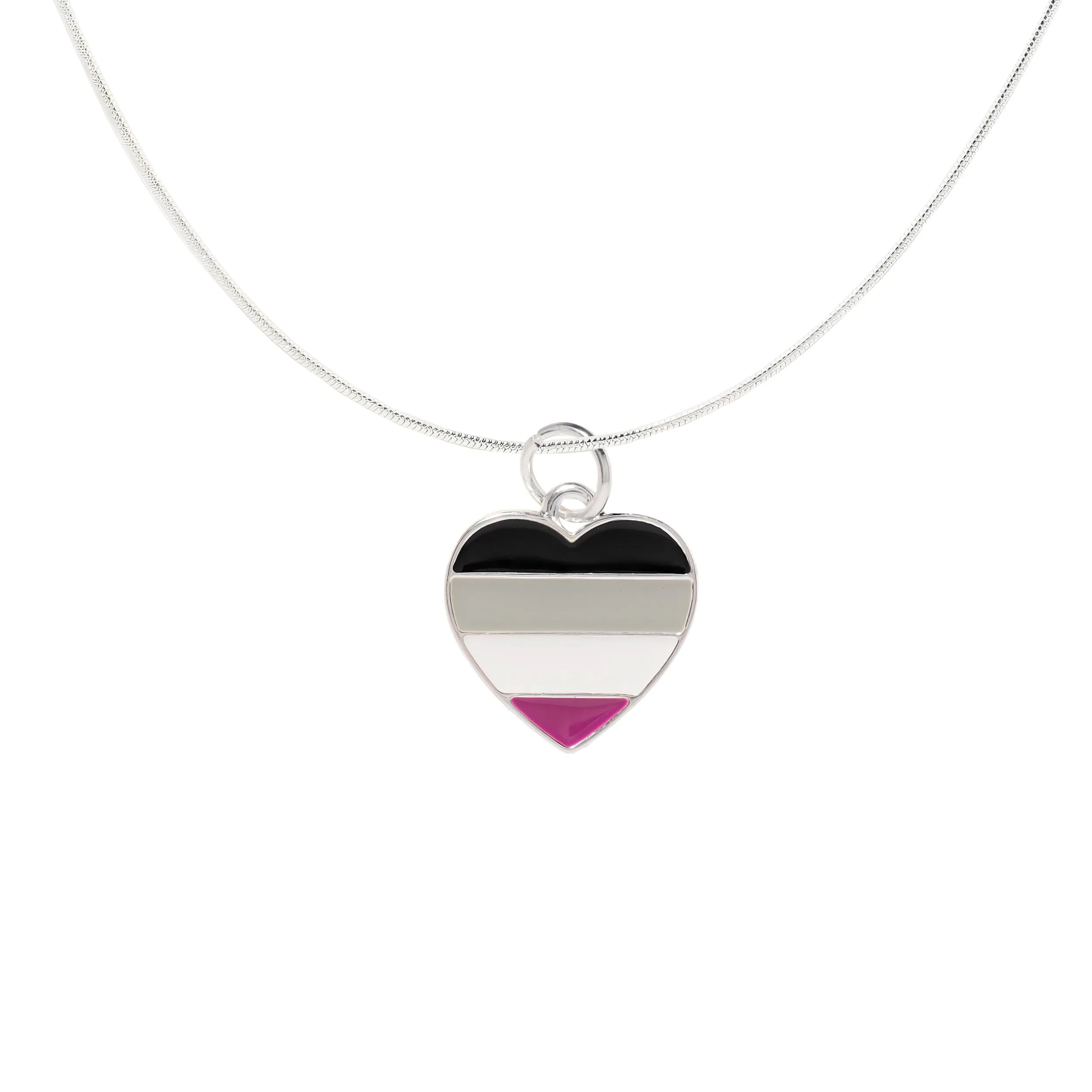 Asexual Heart Charm Necklaces