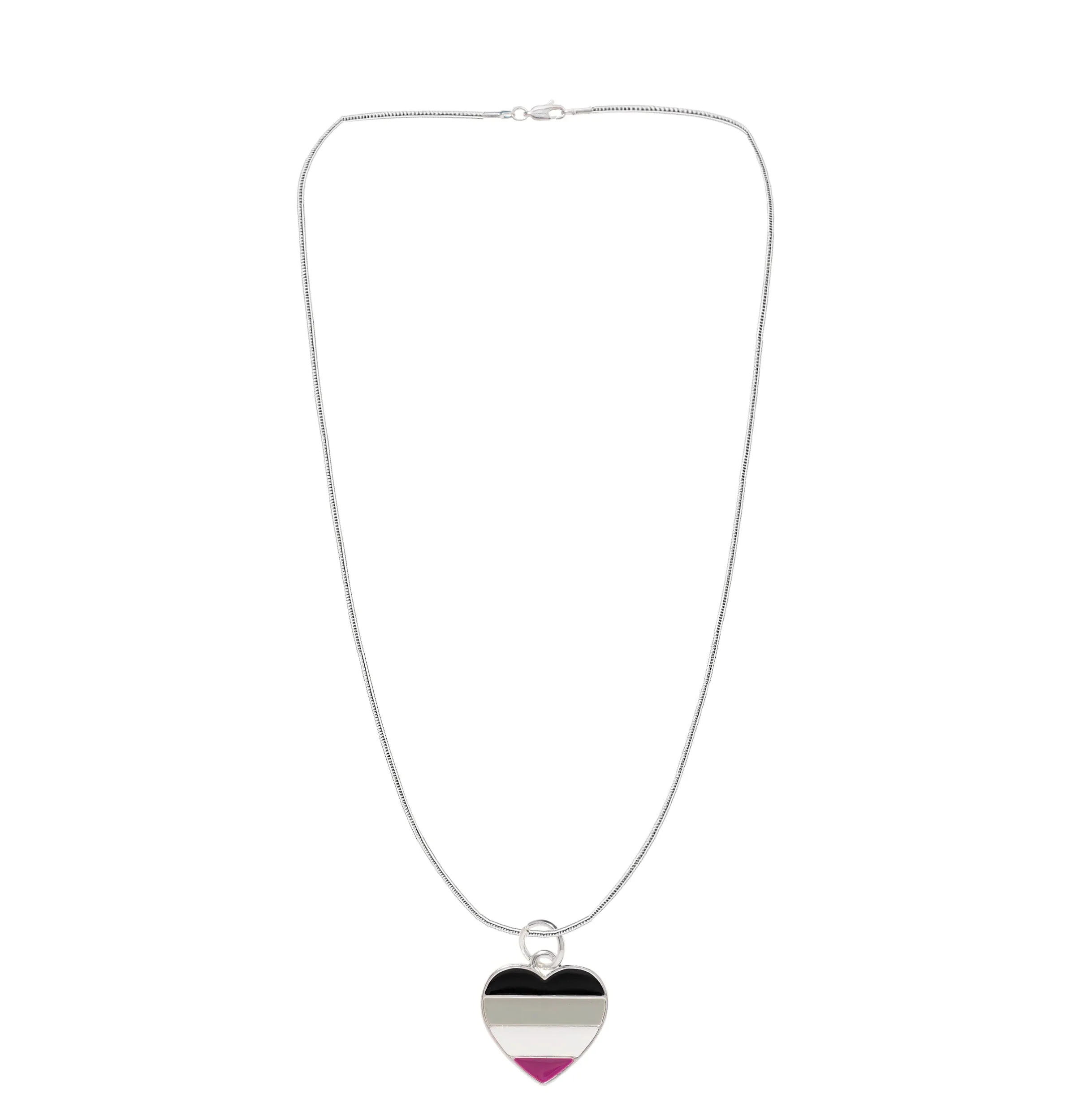 Asexual Heart Charm Necklaces