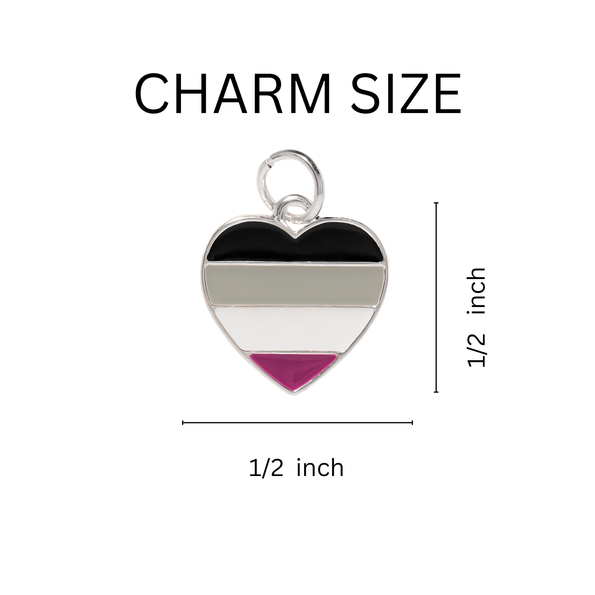 Asexual Heart Charm Necklaces