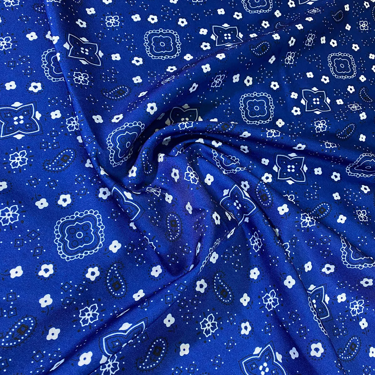 Bandana (Poly Print) Wholesale Fabric in Royal