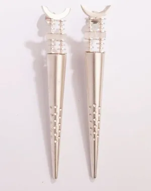 Candlelight Duet Silver Plated Spike Earrings