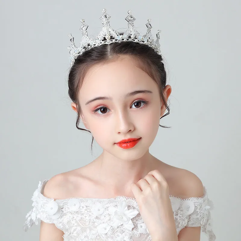 Children's Dress Accessories Retro Rhinestone Princess Crown Headpiece