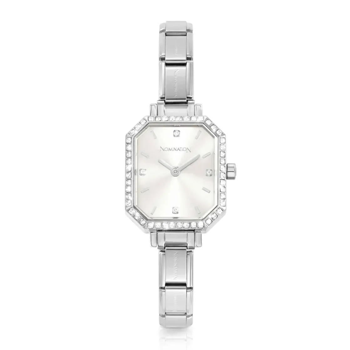 Classic Paris Rectangular CZ White Watch 076036/017