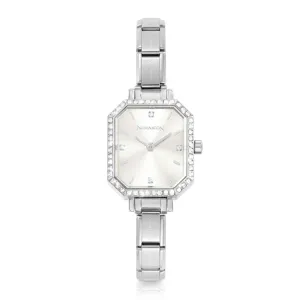 Classic Paris Rectangular CZ White Watch 076036/017