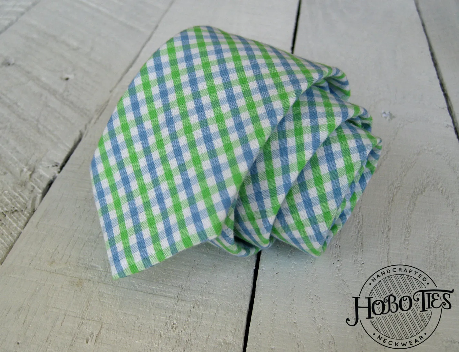 Cornflower & Lime Tattersall Necktie
