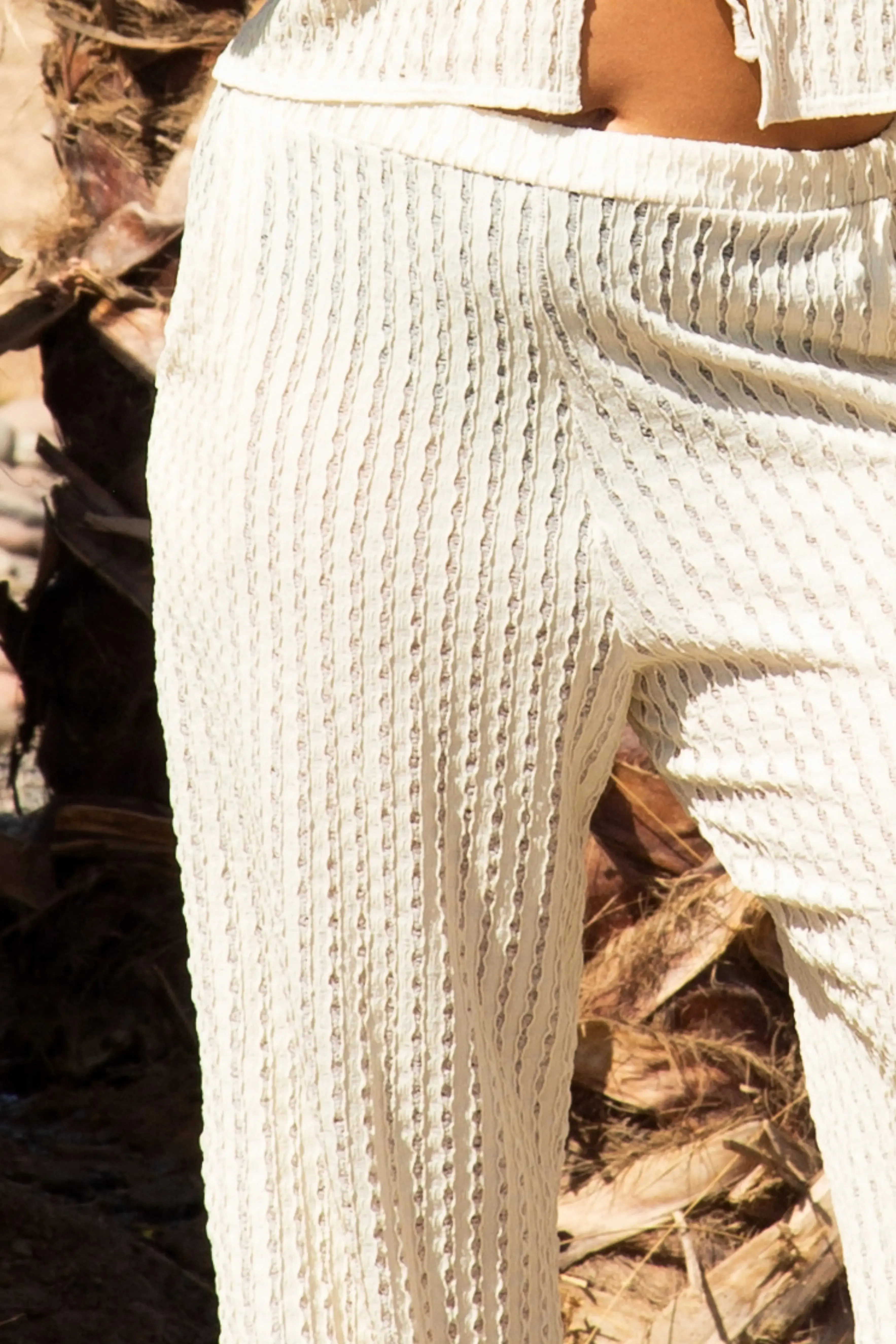 Curve Wide Leg Crochet Resort Trouser