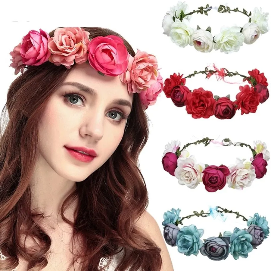 Floral Garland - Flower Girl Hair Accessories,Pinks