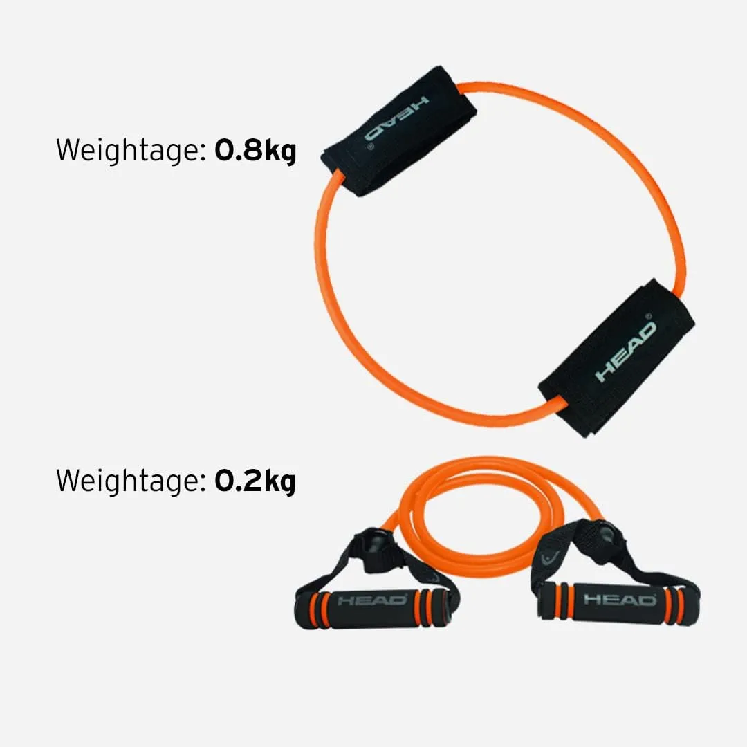 HEAD Wrist/Ankle Weights & Resistance Tube   Ring Tube Combo | Adjustable Weights: (2 x 1 Kgs) | Resistance: 10 Kg