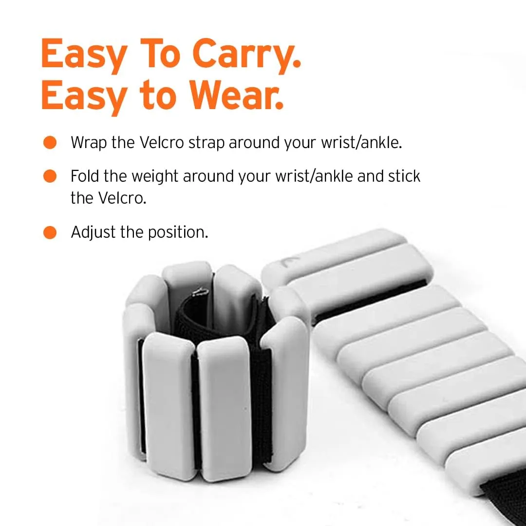 HEAD Wrist/Ankle Weights & Resistance Tube   Ring Tube Combo | Adjustable Weights: (2 x 1 Kgs) | Resistance: 10 Kg