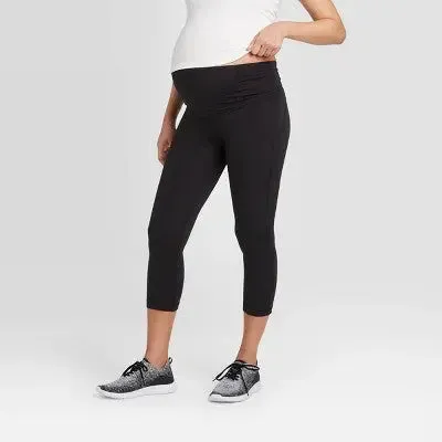 Isabel Maternity Pants Over Belly Active Capri Leggings Yoga Fitness Pants