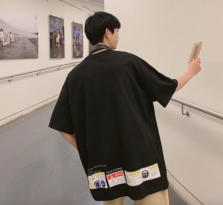 [Korean Style] Back Patchwork Oversized T-Shirts