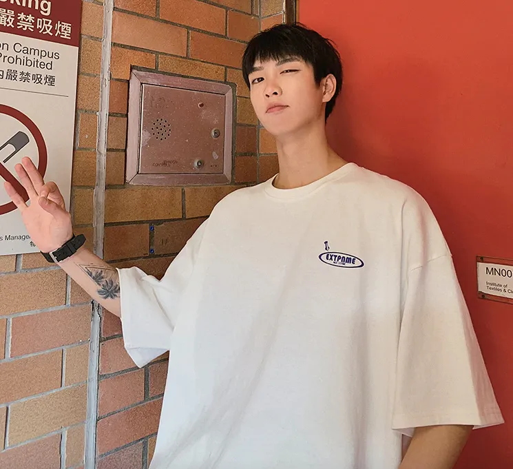 [Korean Style] Back Patchwork Oversized T-Shirts