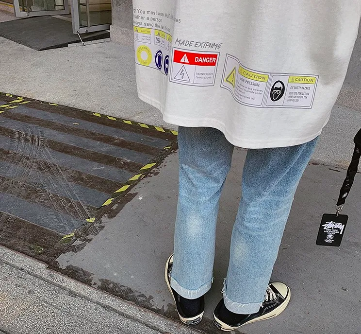 [Korean Style] Back Patchwork Oversized T-Shirts