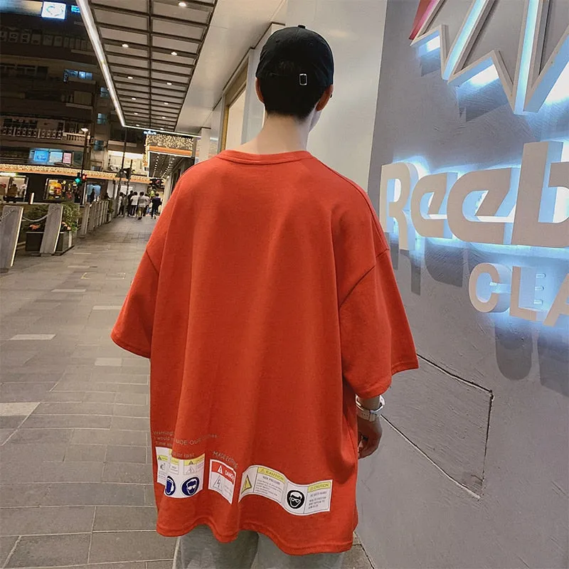 [Korean Style] Back Patchwork Oversized T-Shirts