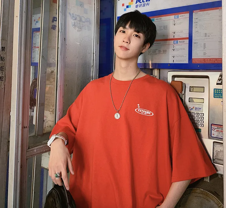 [Korean Style] Back Patchwork Oversized T-Shirts