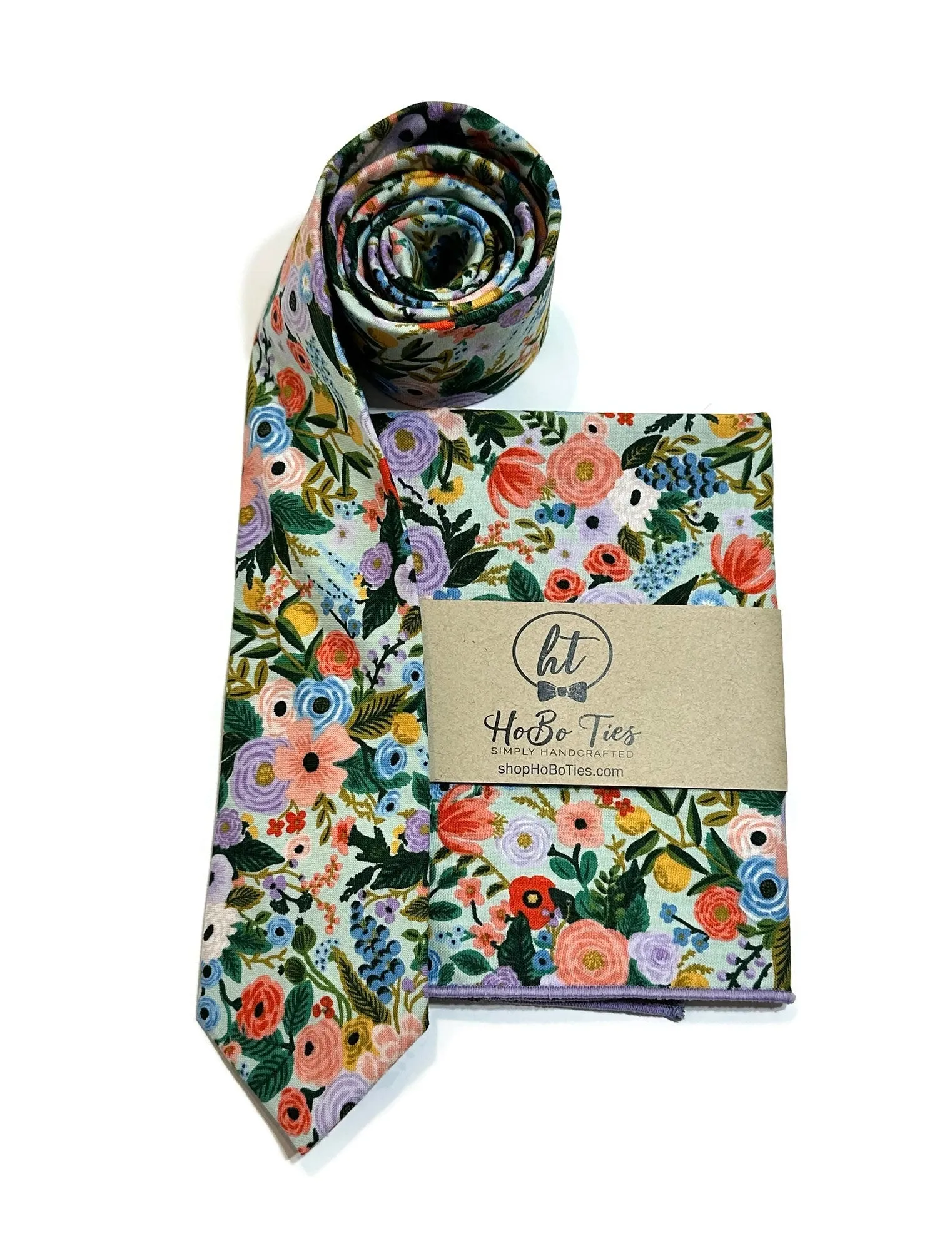 Mint Garden Party Petite Floral Necktie