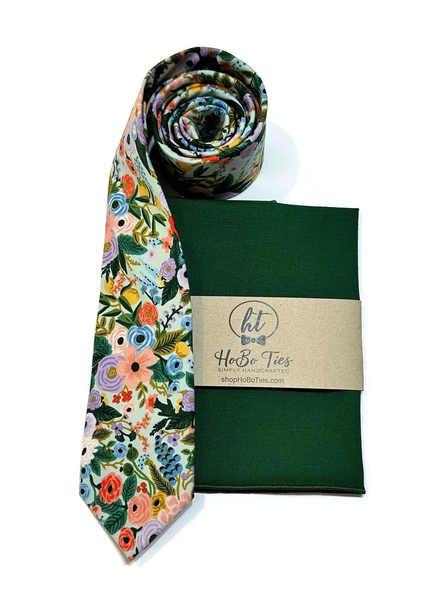 Mint Garden Party Petite Floral Necktie