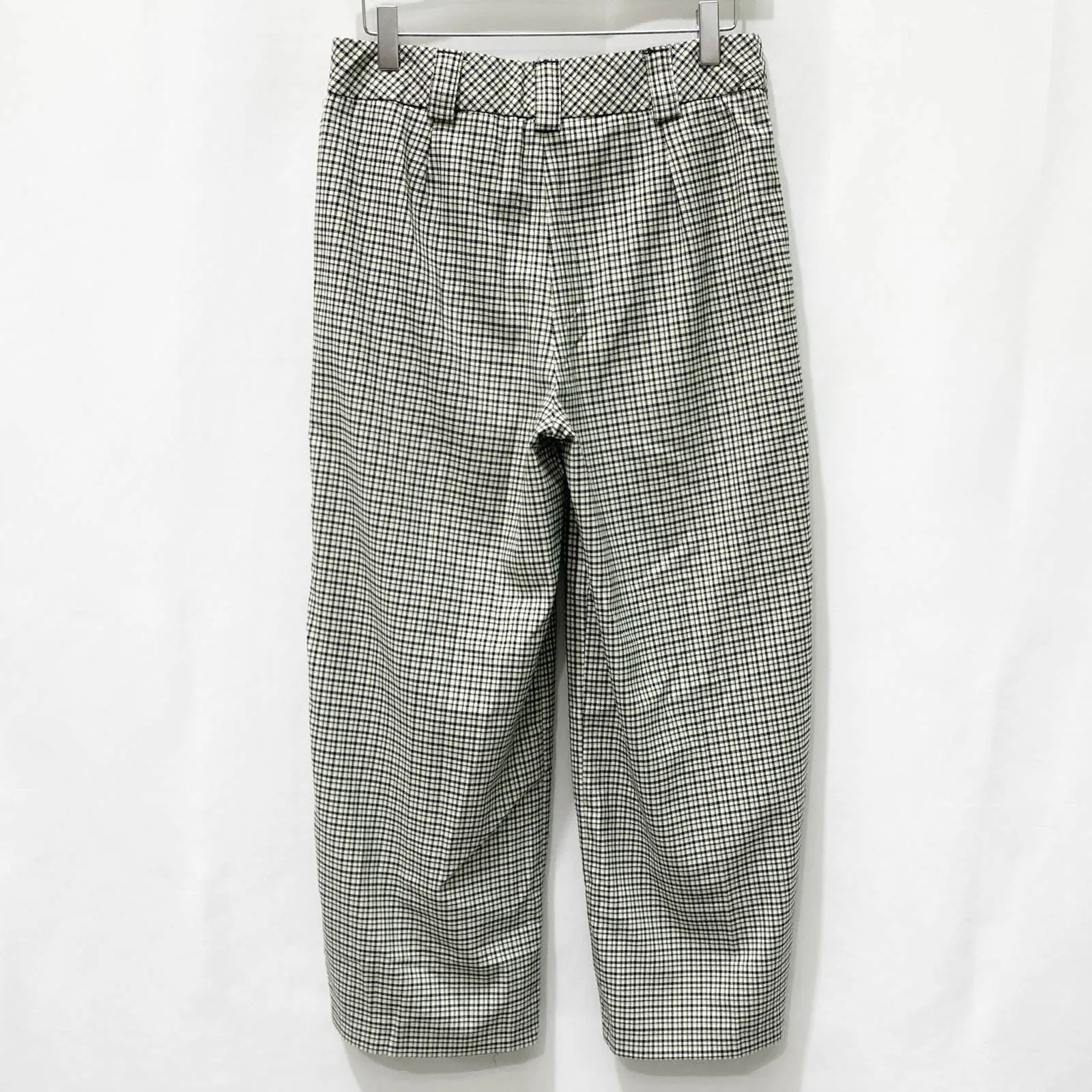 Next Plaid Check Cropped Wide Leg Trousers UK 8R