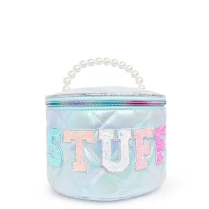OMG Accessories - 'Stuff' Metallic Quilted Rounded Glam Bag