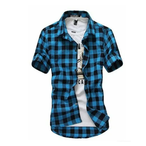 Red And Black Plaid Shirt Men Shirts 2020 New Summer Fashion Chemise