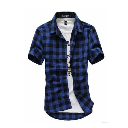 Red And Black Plaid Shirt Men Shirts 2020 New Summer Fashion Chemise