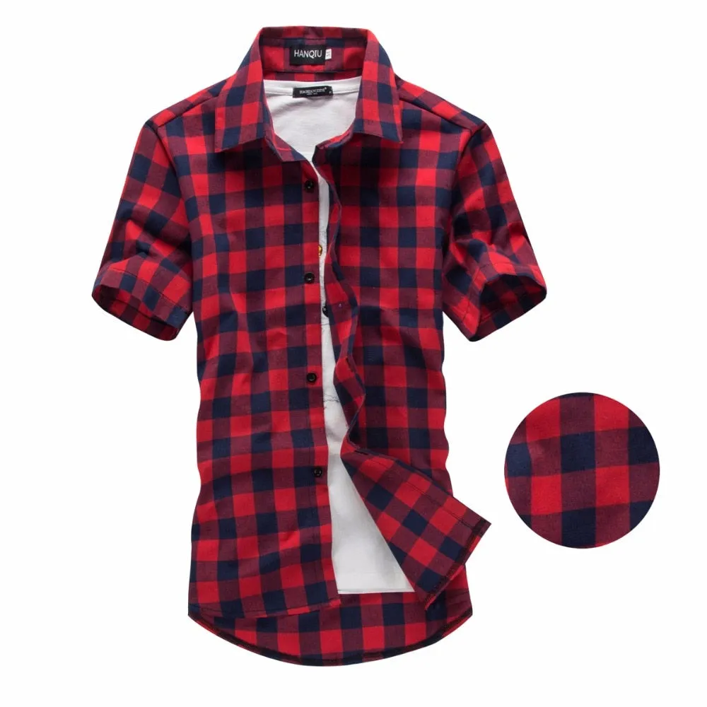 Red And Black Plaid Shirt Men Shirts 2020 New Summer Fashion Chemise