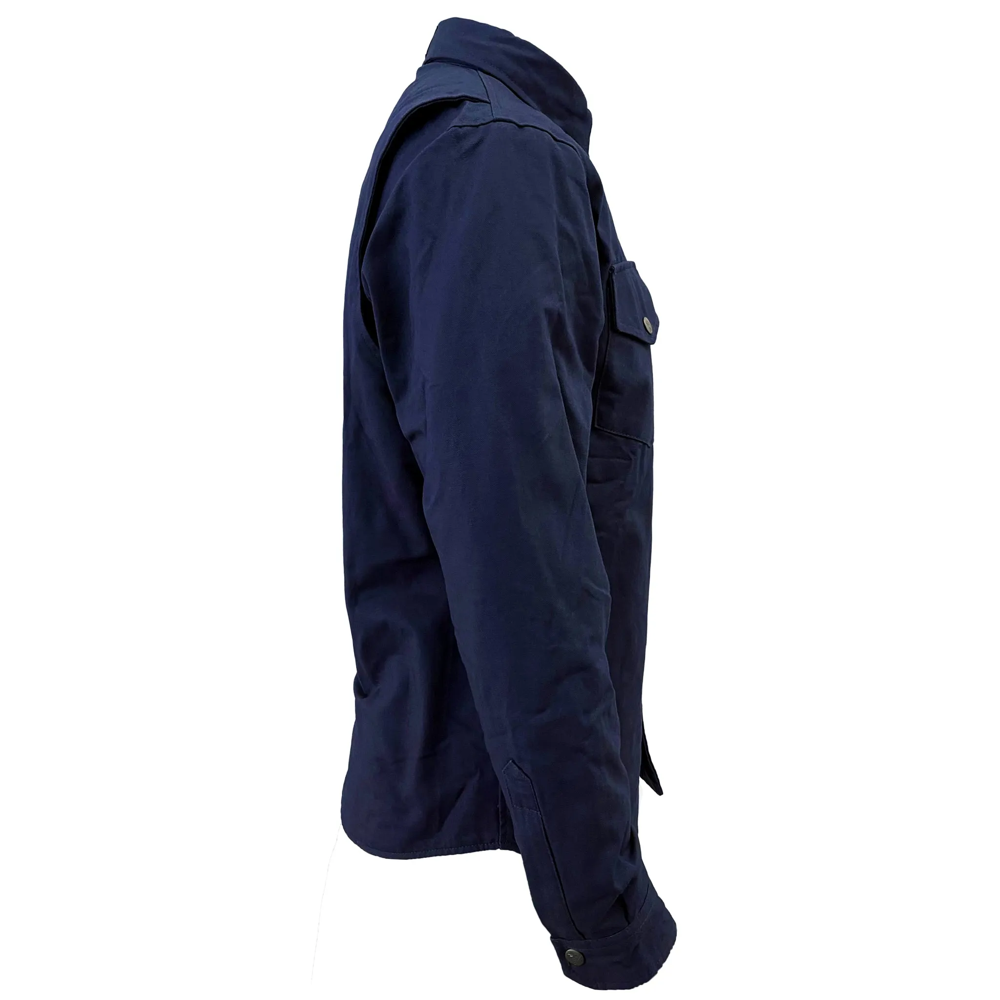 SALE Protective Canvas Jacket for Men - Navy Blue Solid with Pads