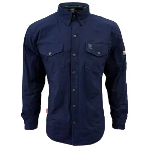 SALE Protective Canvas Jacket for Men - Navy Blue Solid with Pads