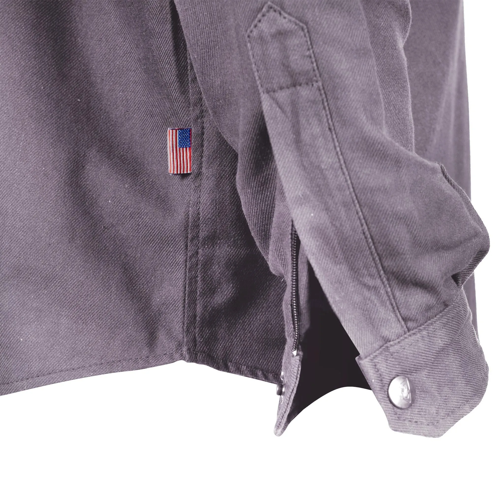 SALE Protective Flannel Shirt - Grey Solid with Pads