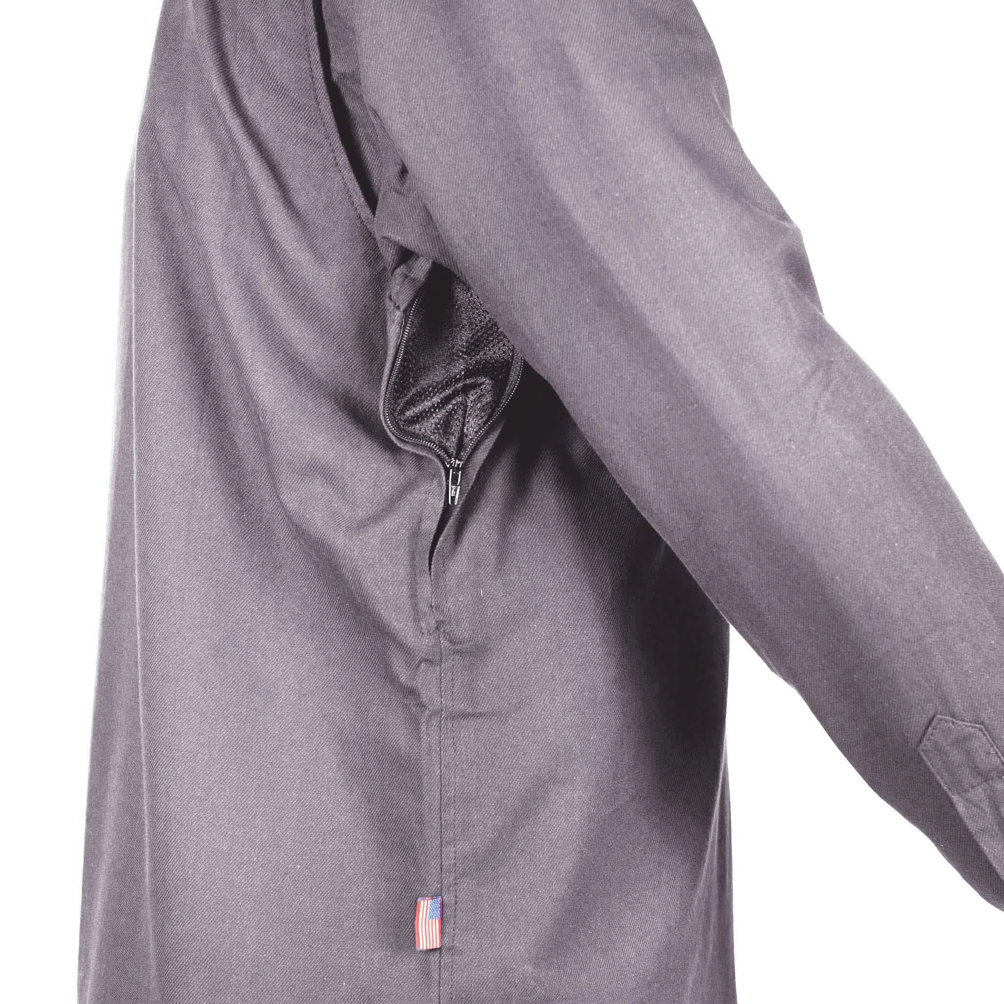 SALE Protective Flannel Shirt - Grey Solid with Pads