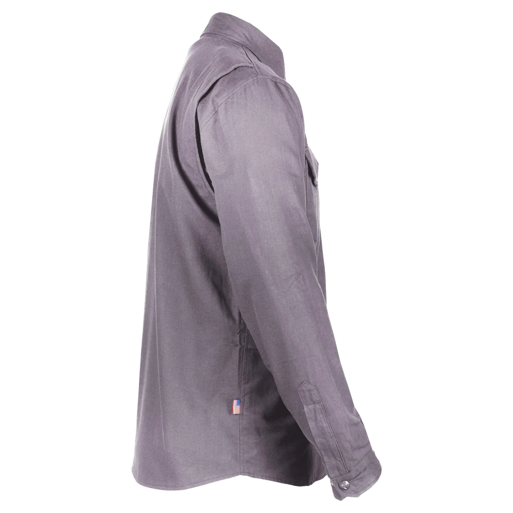 SALE Protective Flannel Shirt - Grey Solid with Pads