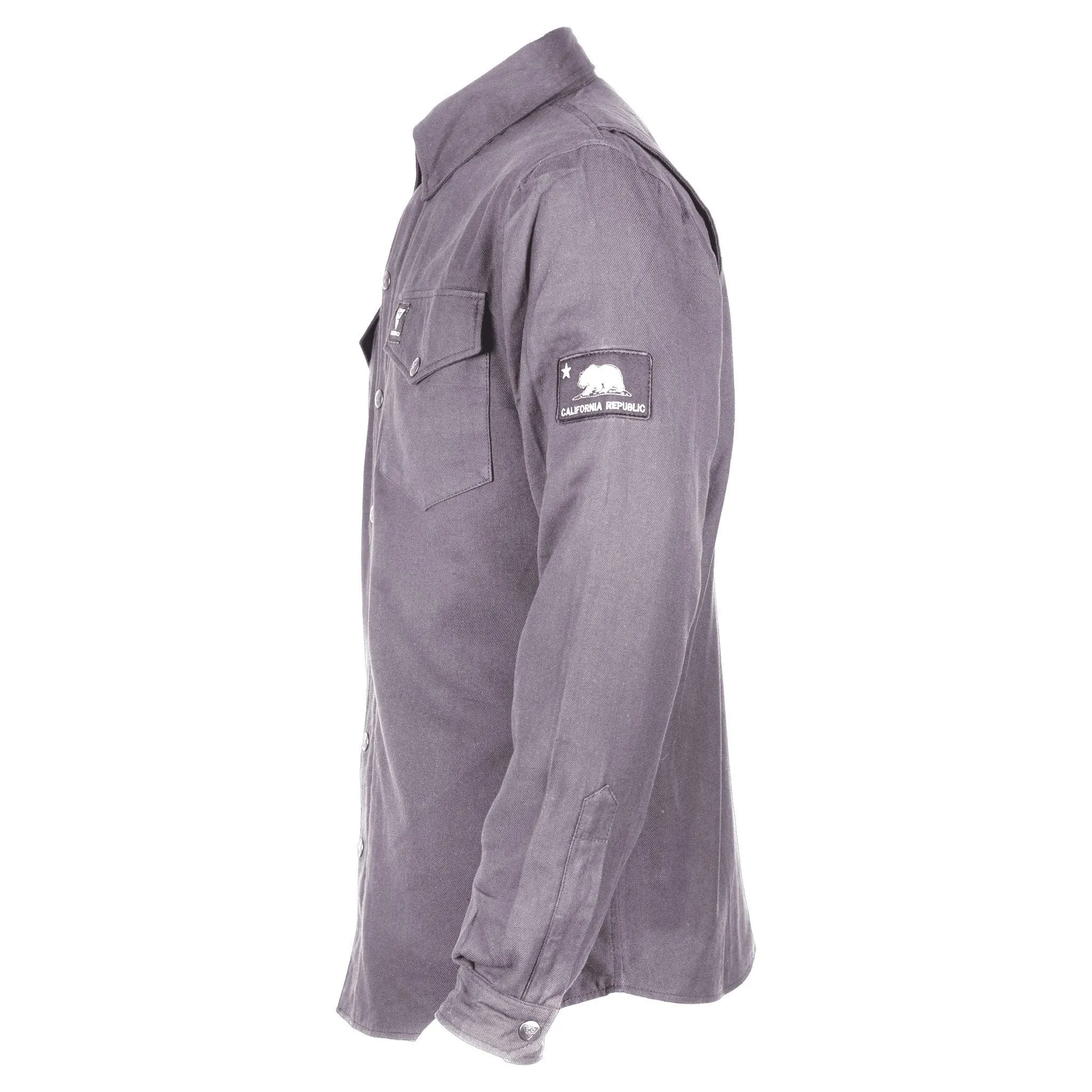 SALE Protective Flannel Shirt - Grey Solid with Pads
