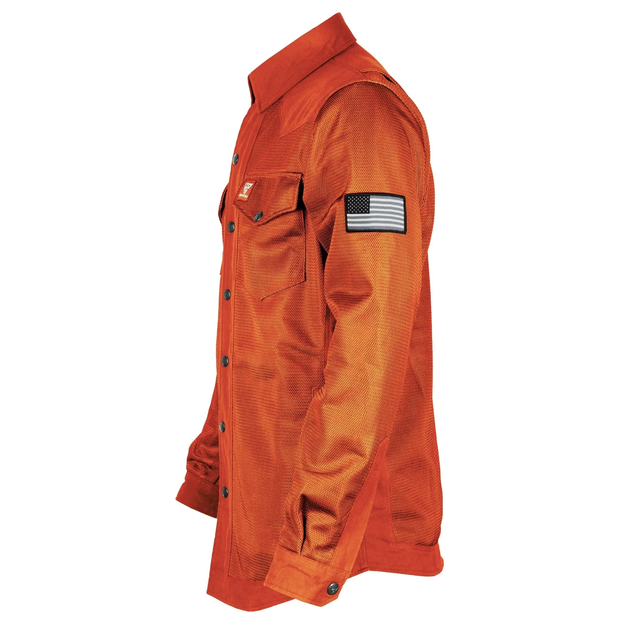 SALE Protective Summer Mesh Shirt - Orange Solid with Pads