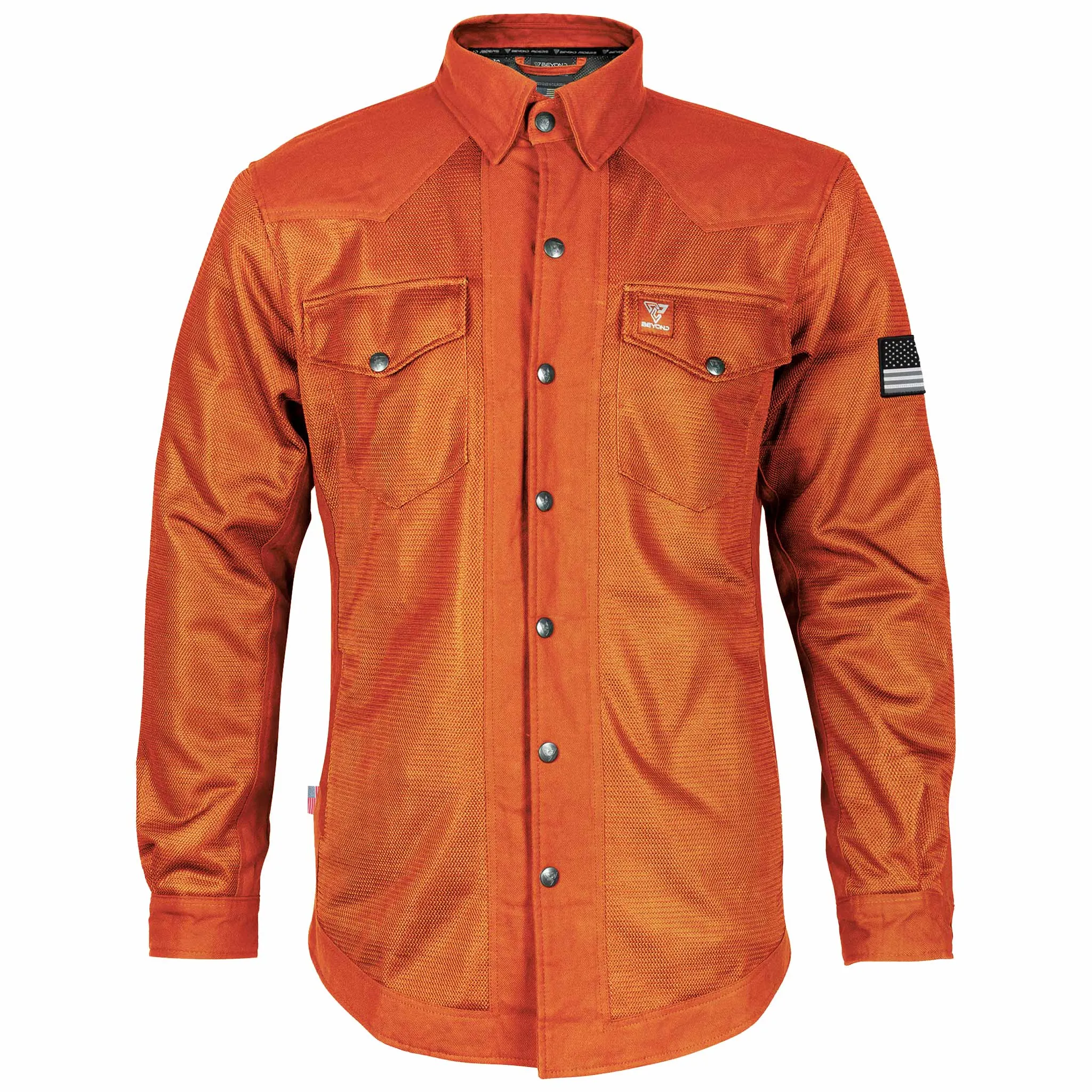SALE Protective Summer Mesh Shirt - Orange Solid with Pads