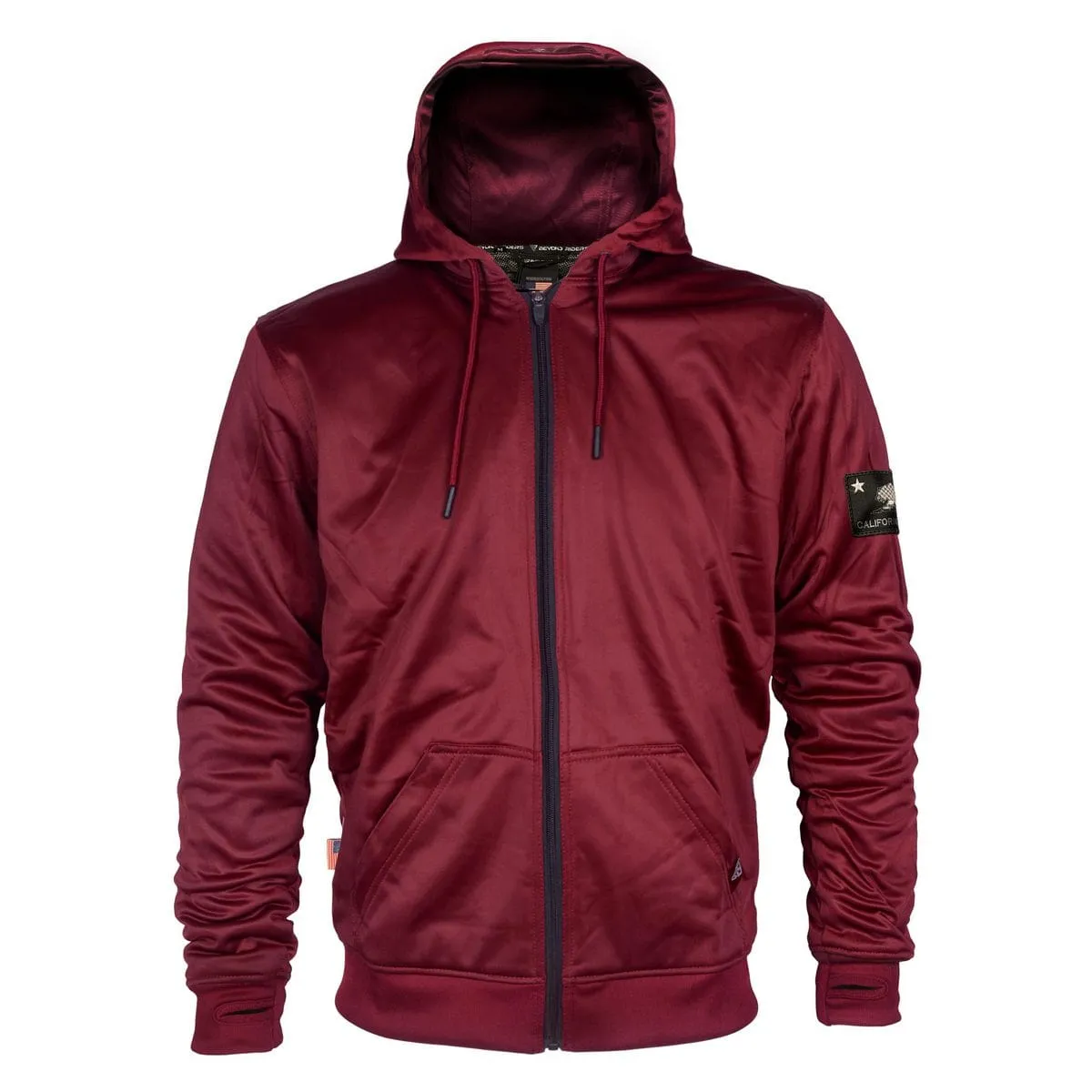 SALE Red Maroon Solid Ultra Protective Hoodie with Pads
