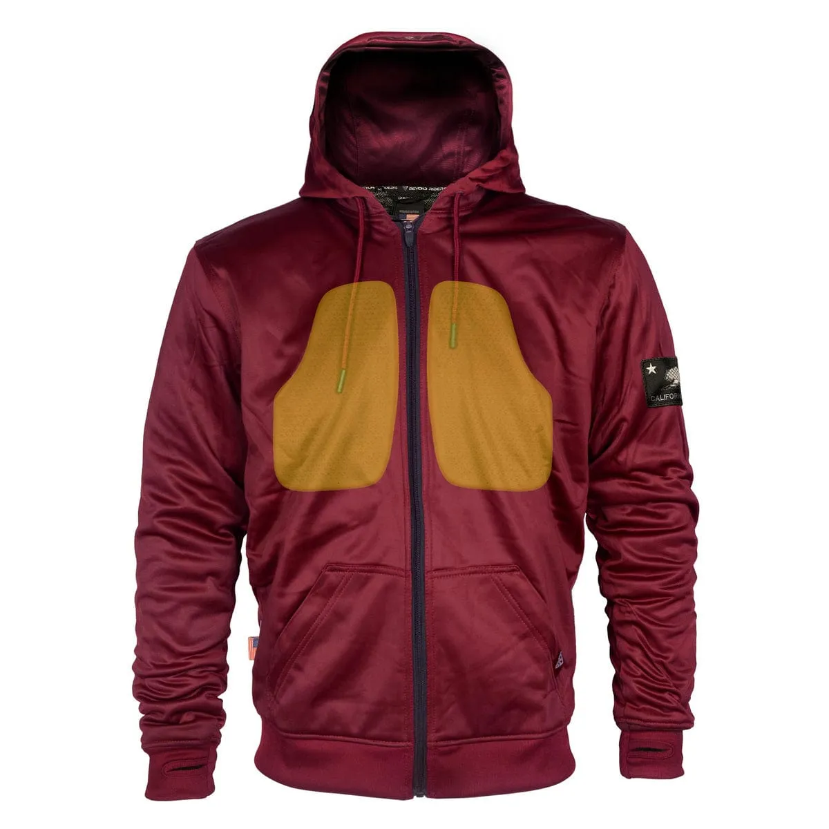 SALE Red Maroon Solid Ultra Protective Hoodie with Pads