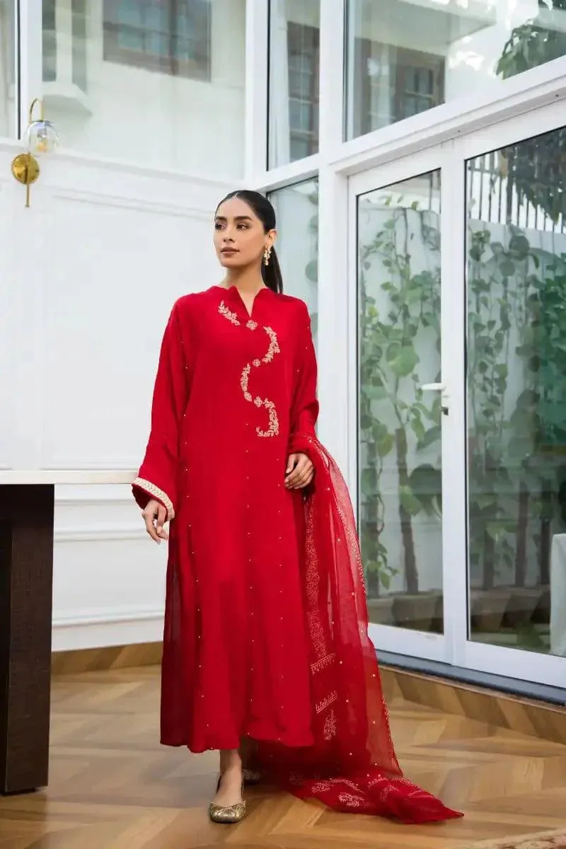 Shehrnaz - SHK-1082 - 3 Piece - Red