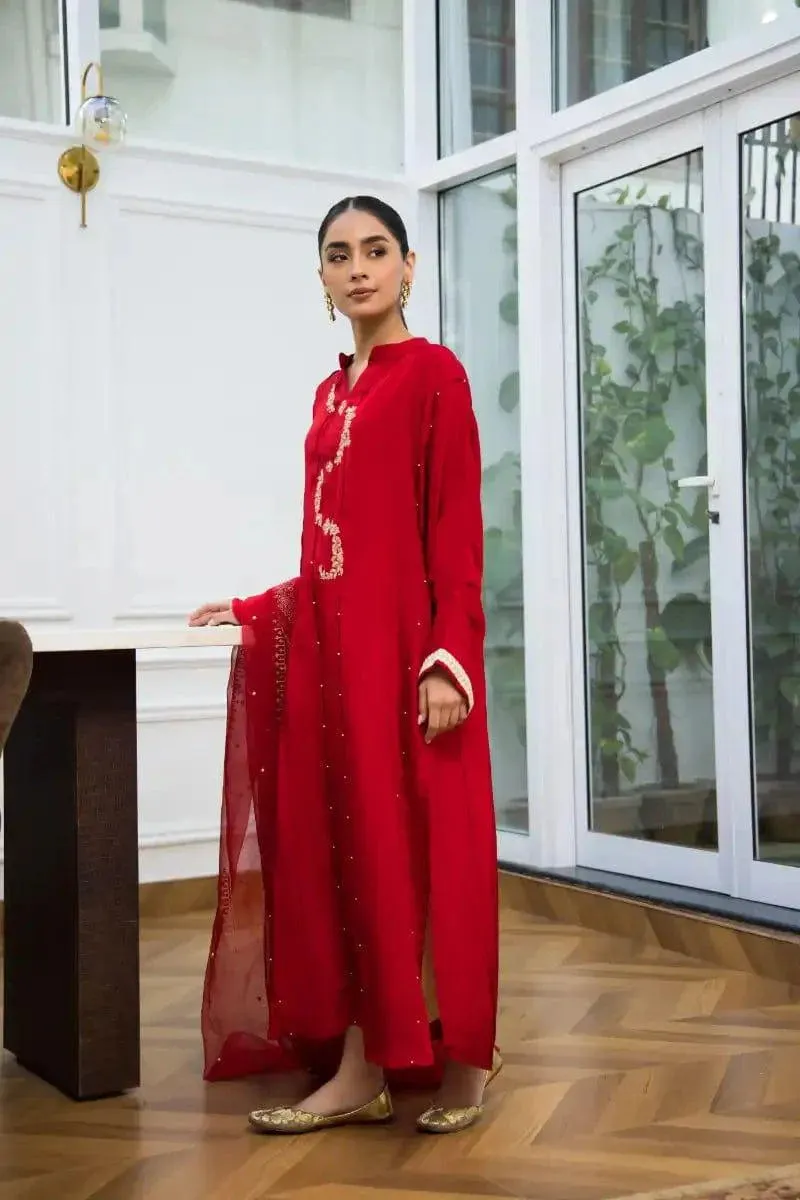 Shehrnaz - SHK-1082 - 3 Piece - Red