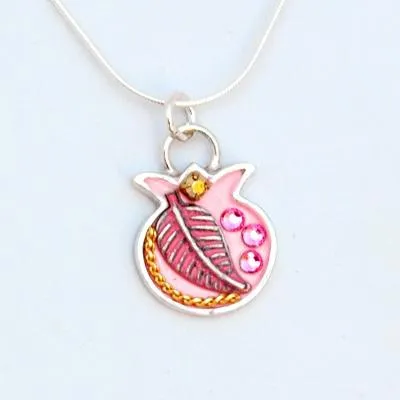 Silver Enamel Pomegranate Necklaces