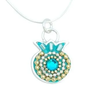 Silver Enamel Pomegranate Necklaces