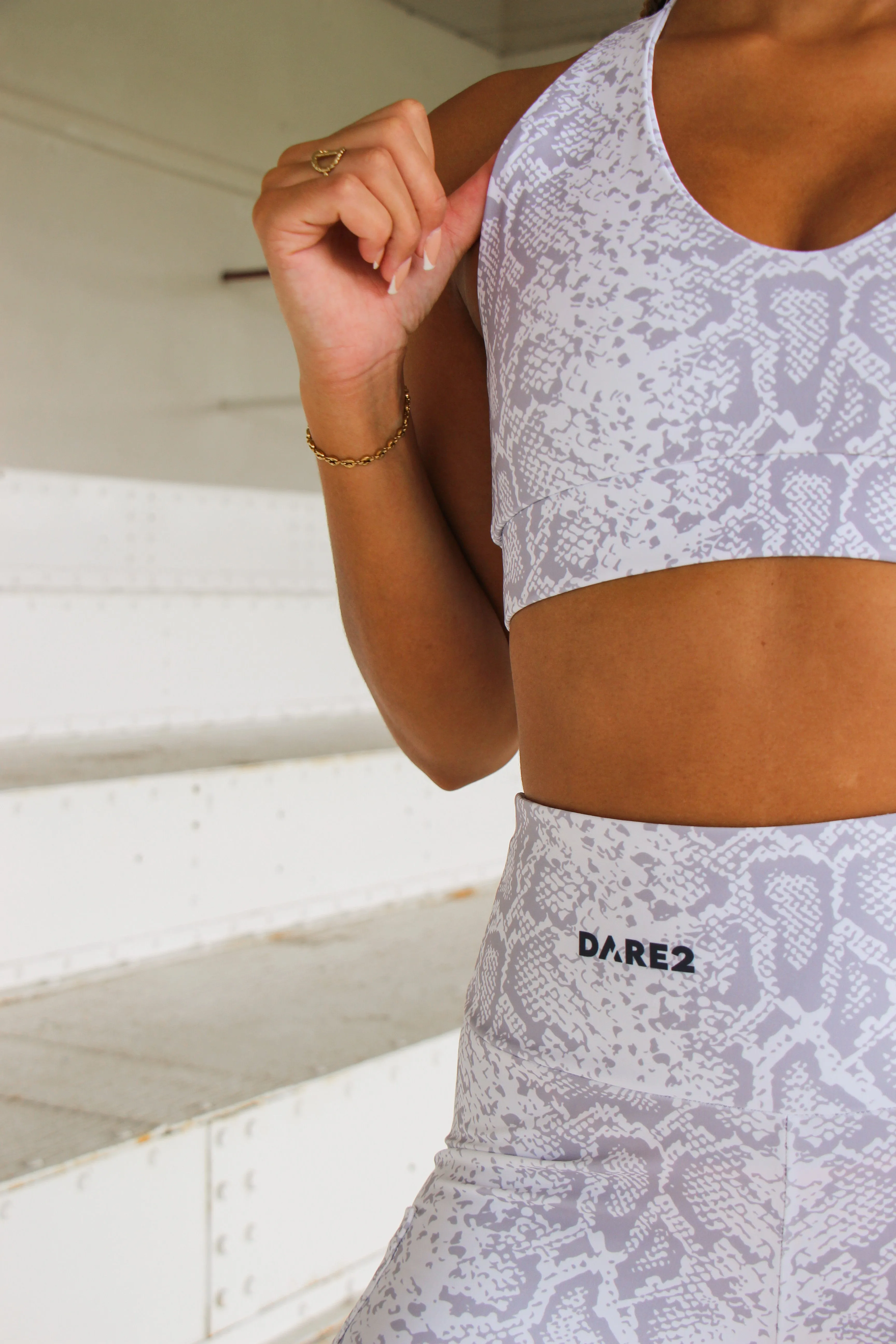 Silver Snake Cross-Back Sports Bra
