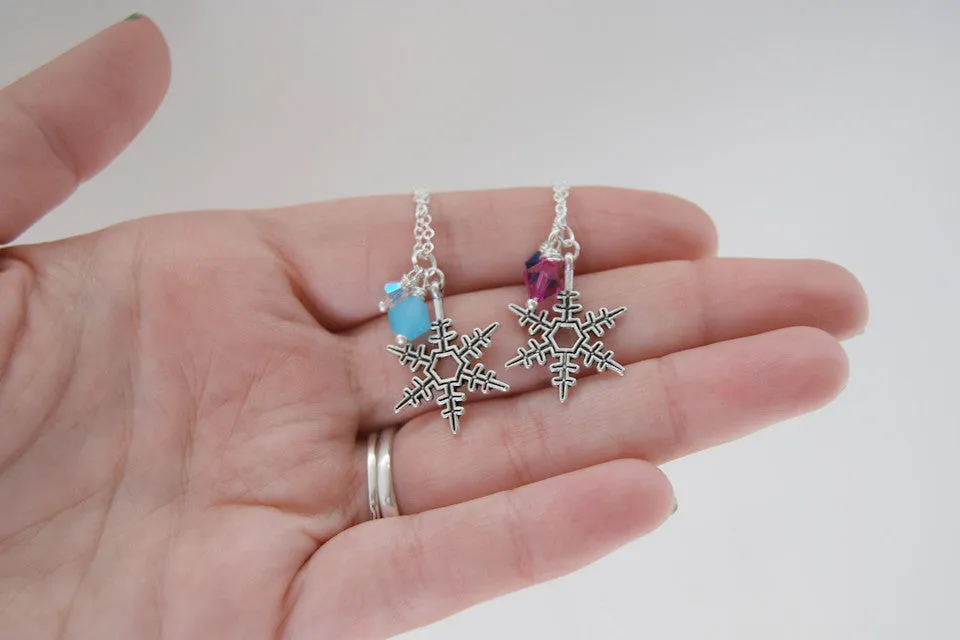 Snowflake Sisters BFF Necklaces | Anna and Elsa Best Friend Necklaces|  -TWO Necklaces-