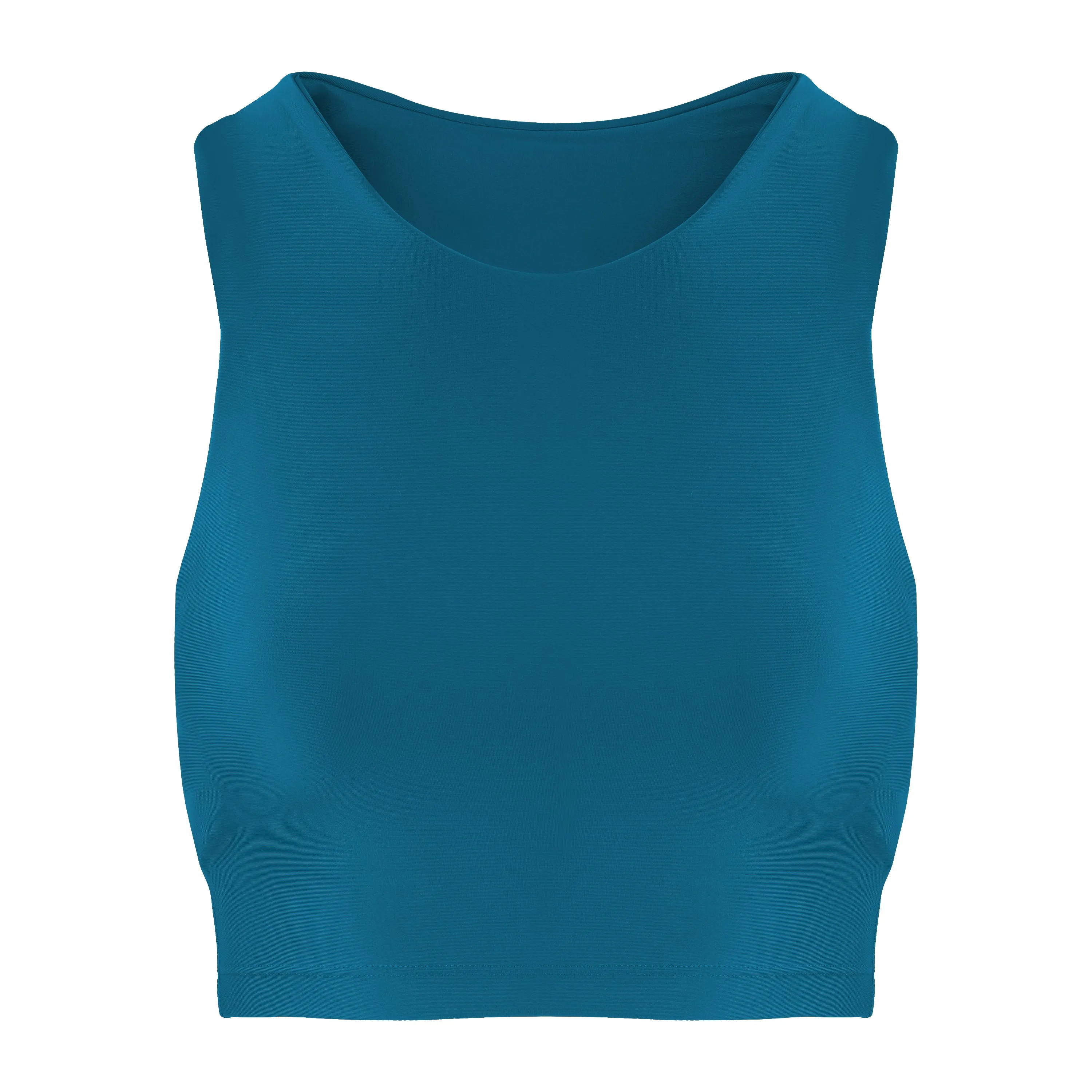 Tula High Neck Racer Back Crop Top | Recycled Nylon | Aegean